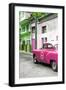 Cuba Fuerte Collection - Pink Taxi Car in Havana-Philippe Hugonnard-Framed Photographic Print