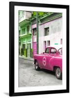 Cuba Fuerte Collection - Pink Taxi Car in Havana-Philippe Hugonnard-Framed Photographic Print