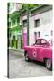 Cuba Fuerte Collection - Pink Taxi Car in Havana-Philippe Hugonnard-Stretched Canvas