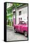 Cuba Fuerte Collection - Pink Taxi Car in Havana-Philippe Hugonnard-Framed Stretched Canvas