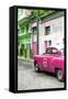 Cuba Fuerte Collection - Pink Taxi Car in Havana-Philippe Hugonnard-Framed Stretched Canvas