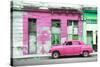 Cuba Fuerte Collection - Pink Vintage American Car in Havana-Philippe Hugonnard-Stretched Canvas