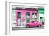 Cuba Fuerte Collection - Pink Vintage American Car in Havana-Philippe Hugonnard-Framed Photographic Print