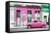 Cuba Fuerte Collection - Pink Vintage American Car in Havana-Philippe Hugonnard-Framed Stretched Canvas