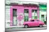 Cuba Fuerte Collection - Pink Vintage American Car in Havana-Philippe Hugonnard-Mounted Photographic Print