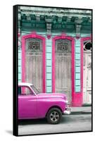 Cuba Fuerte Collection - Pink Vintage Car in Havana II-Philippe Hugonnard-Framed Stretched Canvas