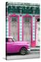 Cuba Fuerte Collection - Pink Vintage Car in Havana II-Philippe Hugonnard-Stretched Canvas