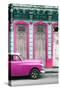 Cuba Fuerte Collection - Pink Vintage Car in Havana II-Philippe Hugonnard-Stretched Canvas