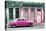 Cuba Fuerte Collection - Pink Vintage Car in Havana-Philippe Hugonnard-Stretched Canvas