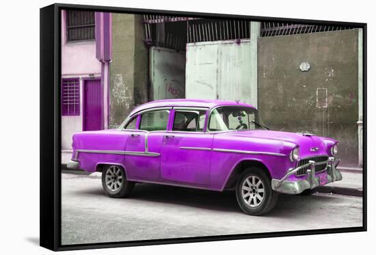 Cuba Fuerte Collection - Purple Chevy-Philippe Hugonnard-Framed Stretched Canvas