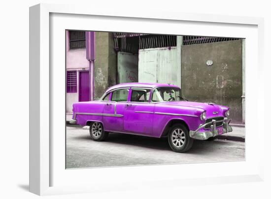 Cuba Fuerte Collection - Purple Chevy-Philippe Hugonnard-Framed Photographic Print