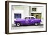 Cuba Fuerte Collection - Purple Pontiac 1953 Original Classic Car-Philippe Hugonnard-Framed Photographic Print