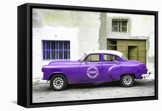 Cuba Fuerte Collection - Purple Pontiac 1953 Original Classic Car-Philippe Hugonnard-Framed Stretched Canvas