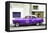 Cuba Fuerte Collection - Purple Pontiac 1953 Original Classic Car-Philippe Hugonnard-Framed Stretched Canvas
