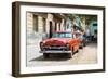 Cuba Fuerte Collection - Red Classic Car in Havana-Philippe Hugonnard-Framed Photographic Print