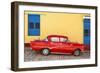 Cuba Fuerte Collection - Red Classic Car in Trinidad-Philippe Hugonnard-Framed Photographic Print