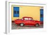 Cuba Fuerte Collection - Red Classic Car in Trinidad-Philippe Hugonnard-Framed Photographic Print