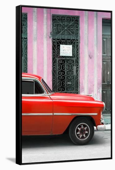 Cuba Fuerte Collection - Red Classic Car-Philippe Hugonnard-Framed Stretched Canvas