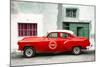 Cuba Fuerte Collection - Red Pontiac 1953 Original Classic Car-Philippe Hugonnard-Mounted Photographic Print