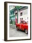 Cuba Fuerte Collection - Red Taxi Car in Havana-Philippe Hugonnard-Framed Photographic Print