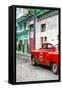 Cuba Fuerte Collection - Red Taxi Car in Havana-Philippe Hugonnard-Framed Stretched Canvas