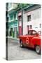 Cuba Fuerte Collection - Red Taxi Car in Havana-Philippe Hugonnard-Stretched Canvas