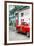 Cuba Fuerte Collection - Red Taxi Car in Havana-Philippe Hugonnard-Framed Photographic Print