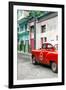 Cuba Fuerte Collection - Red Taxi Car in Havana-Philippe Hugonnard-Framed Photographic Print