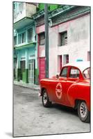 Cuba Fuerte Collection - Red Taxi Car in Havana-Philippe Hugonnard-Mounted Photographic Print