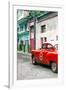 Cuba Fuerte Collection - Red Taxi Car in Havana-Philippe Hugonnard-Framed Photographic Print