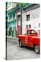 Cuba Fuerte Collection - Red Taxi Car in Havana-Philippe Hugonnard-Stretched Canvas