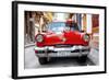 Cuba Fuerte Collection - Red Taxi of Havana-Philippe Hugonnard-Framed Photographic Print