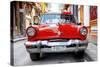 Cuba Fuerte Collection - Red Taxi of Havana-Philippe Hugonnard-Stretched Canvas