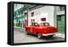 Cuba Fuerte Collection - Red Taxi Pontiac 1953-Philippe Hugonnard-Framed Stretched Canvas