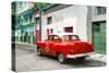 Cuba Fuerte Collection - Red Taxi Pontiac 1953-Philippe Hugonnard-Stretched Canvas