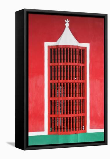 Cuba Fuerte Collection - Red Window-Philippe Hugonnard-Framed Stretched Canvas