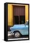 Cuba Fuerte Collection - Retro Blue Car II-Philippe Hugonnard-Framed Stretched Canvas