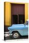 Cuba Fuerte Collection - Retro Blue Car II-Philippe Hugonnard-Stretched Canvas