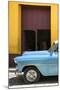 Cuba Fuerte Collection - Retro Blue Car II-Philippe Hugonnard-Mounted Photographic Print