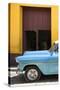 Cuba Fuerte Collection - Retro Blue Car II-Philippe Hugonnard-Stretched Canvas