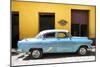 Cuba Fuerte Collection - Retro Blue Car-Philippe Hugonnard-Mounted Photographic Print