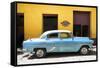 Cuba Fuerte Collection - Retro Blue Car-Philippe Hugonnard-Framed Stretched Canvas