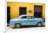 Cuba Fuerte Collection - Retro Blue Car-Philippe Hugonnard-Framed Photographic Print