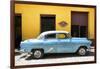 Cuba Fuerte Collection - Retro Blue Car-Philippe Hugonnard-Framed Photographic Print