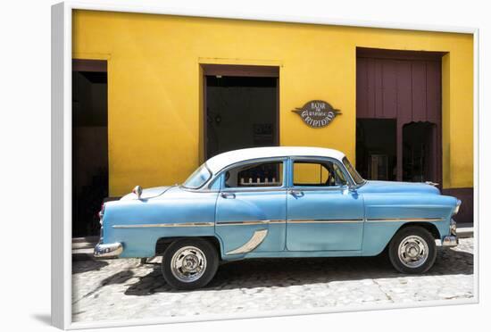 Cuba Fuerte Collection - Retro Blue Car-Philippe Hugonnard-Framed Photographic Print