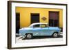 Cuba Fuerte Collection - Retro Blue Car-Philippe Hugonnard-Framed Photographic Print