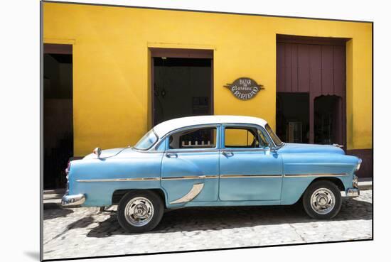 Cuba Fuerte Collection - Retro Blue Car-Philippe Hugonnard-Mounted Photographic Print