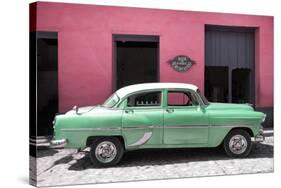 Cuba Fuerte Collection - Retro Green Car-Philippe Hugonnard-Stretched Canvas