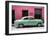 Cuba Fuerte Collection - Retro Green Car-Philippe Hugonnard-Framed Photographic Print