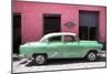 Cuba Fuerte Collection - Retro Green Car-Philippe Hugonnard-Mounted Photographic Print